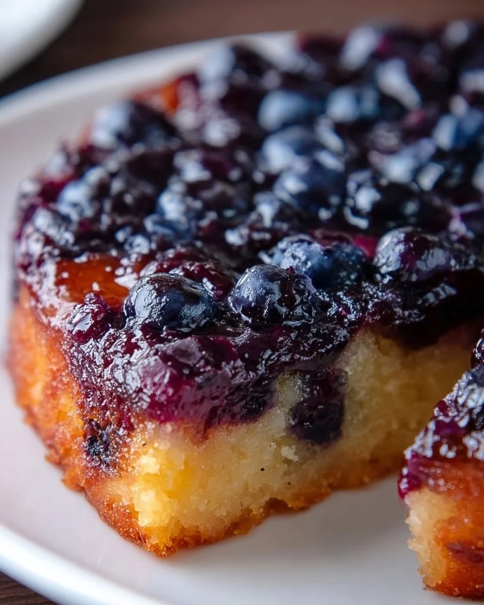 Caramelized Blueberry Upside Down Cake