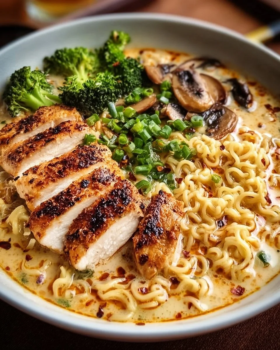 Creamy Garlic Chicken Ramen
