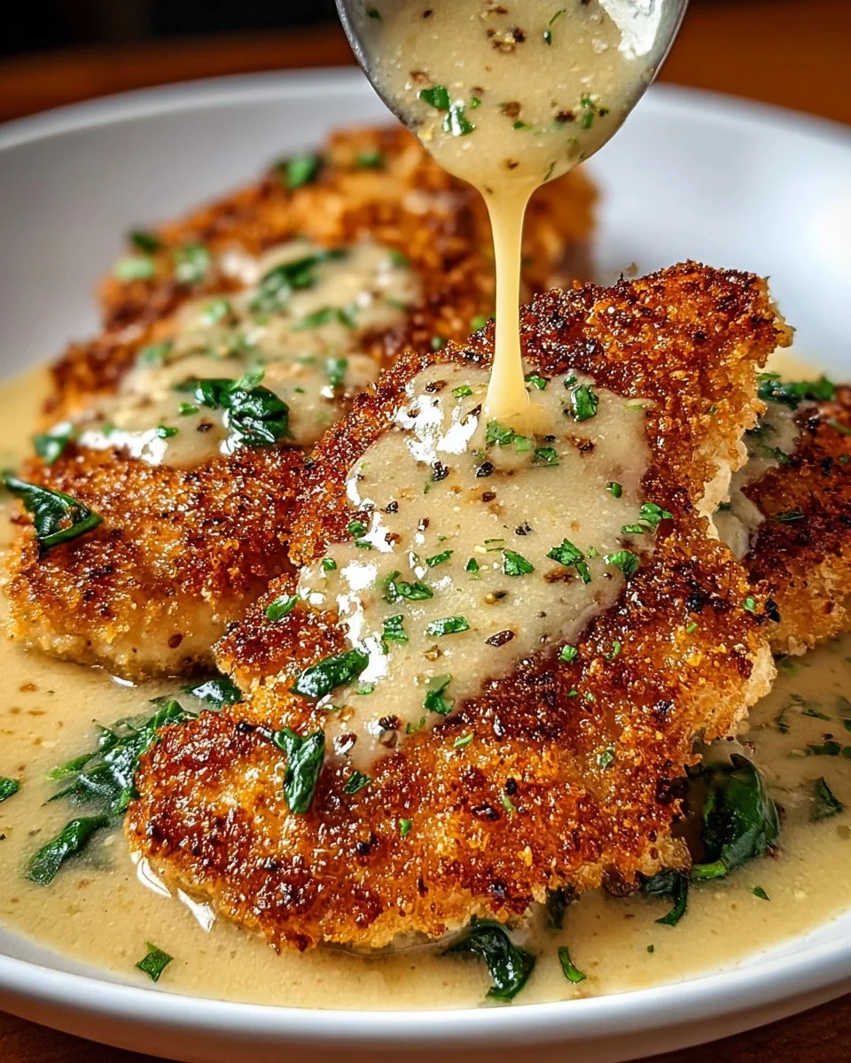 Crispy Parmesan Chicken with a Rich Garlic Sauce – Easy Dinner Idea