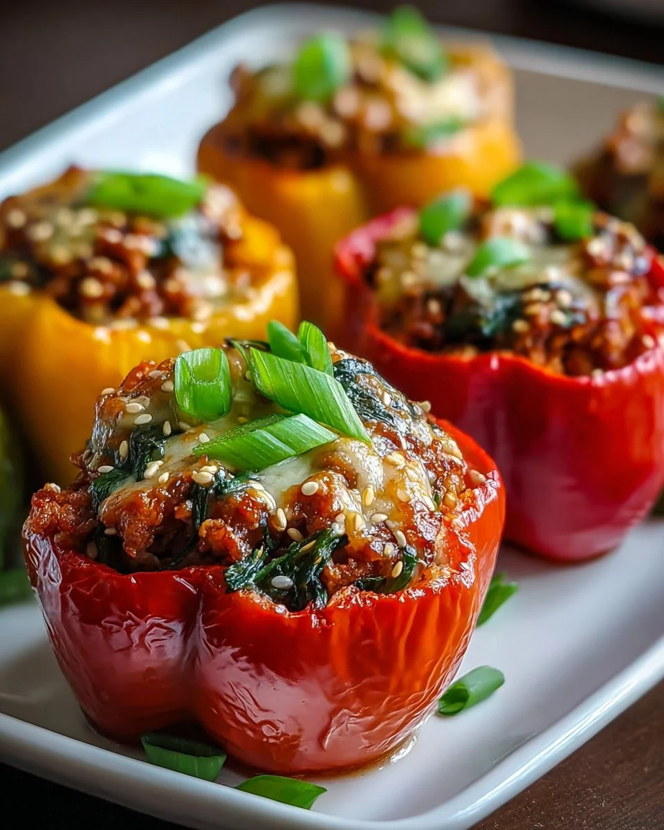 Korean Turkey Stuffed Sweet Peppers
