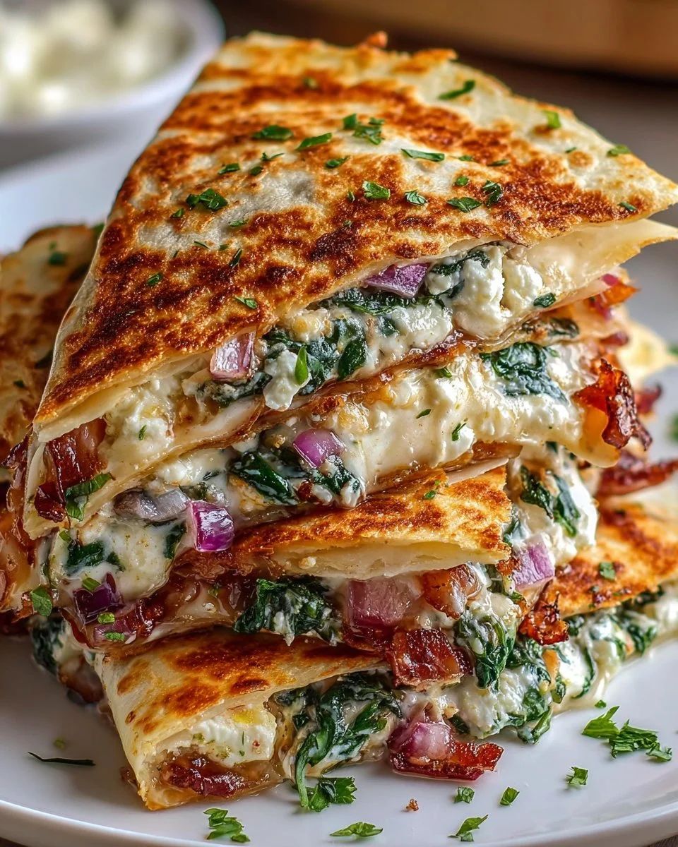 Mediterranean Quesadillas Spinach Feta