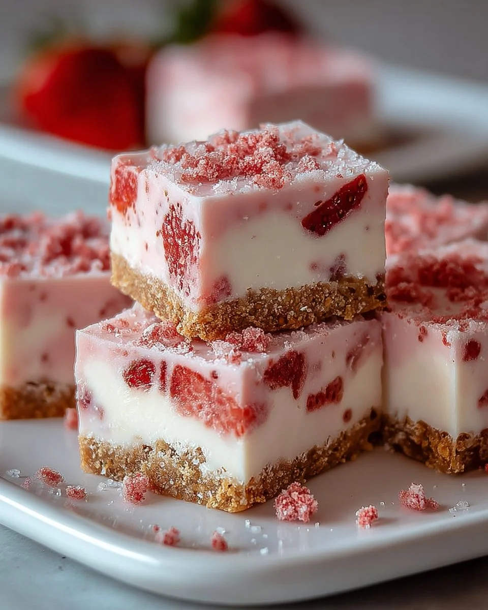 No-Bake Strawberry Fudge Squares