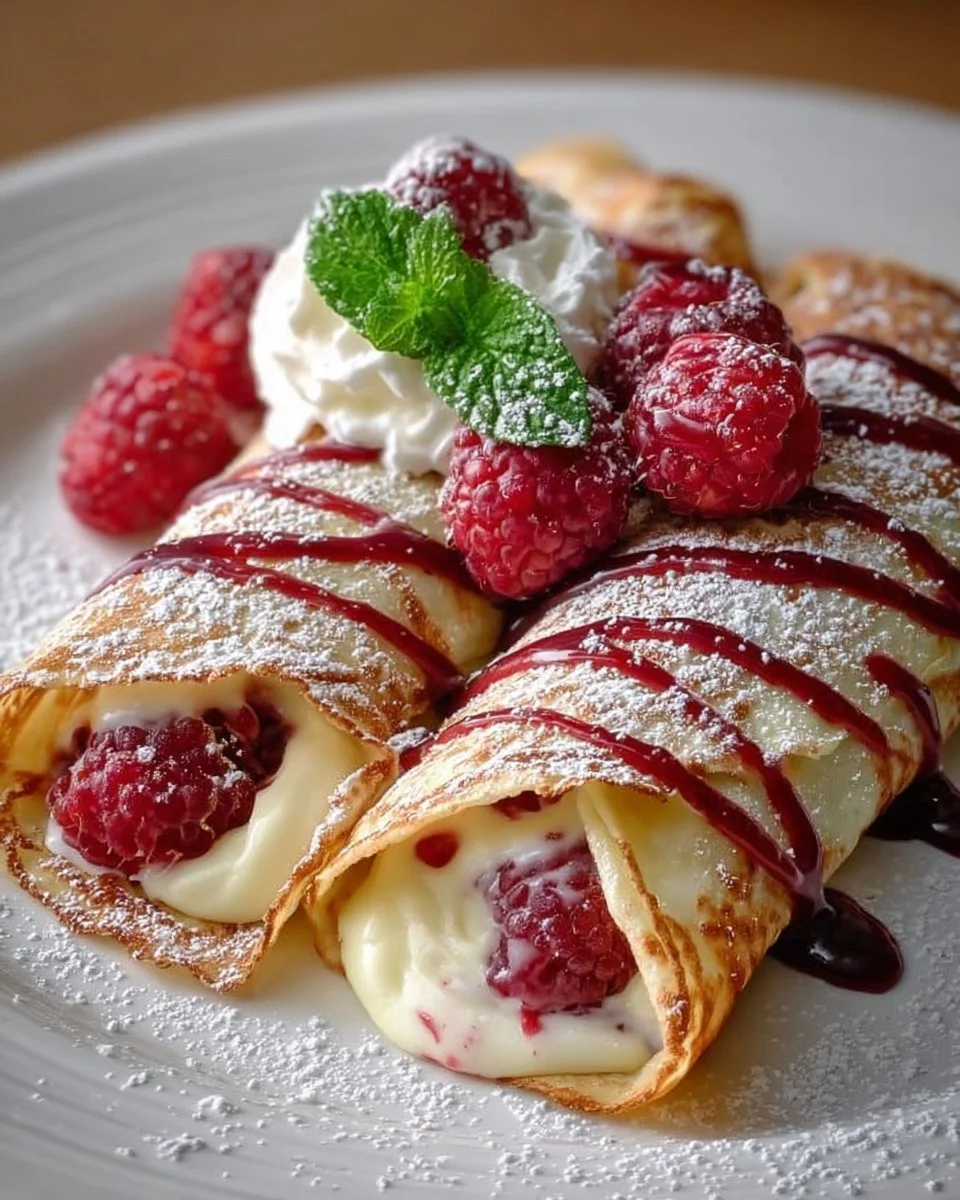 Raspberry Vanilla Cream Crepes – Light, Fluffy & Sweetly Decadent