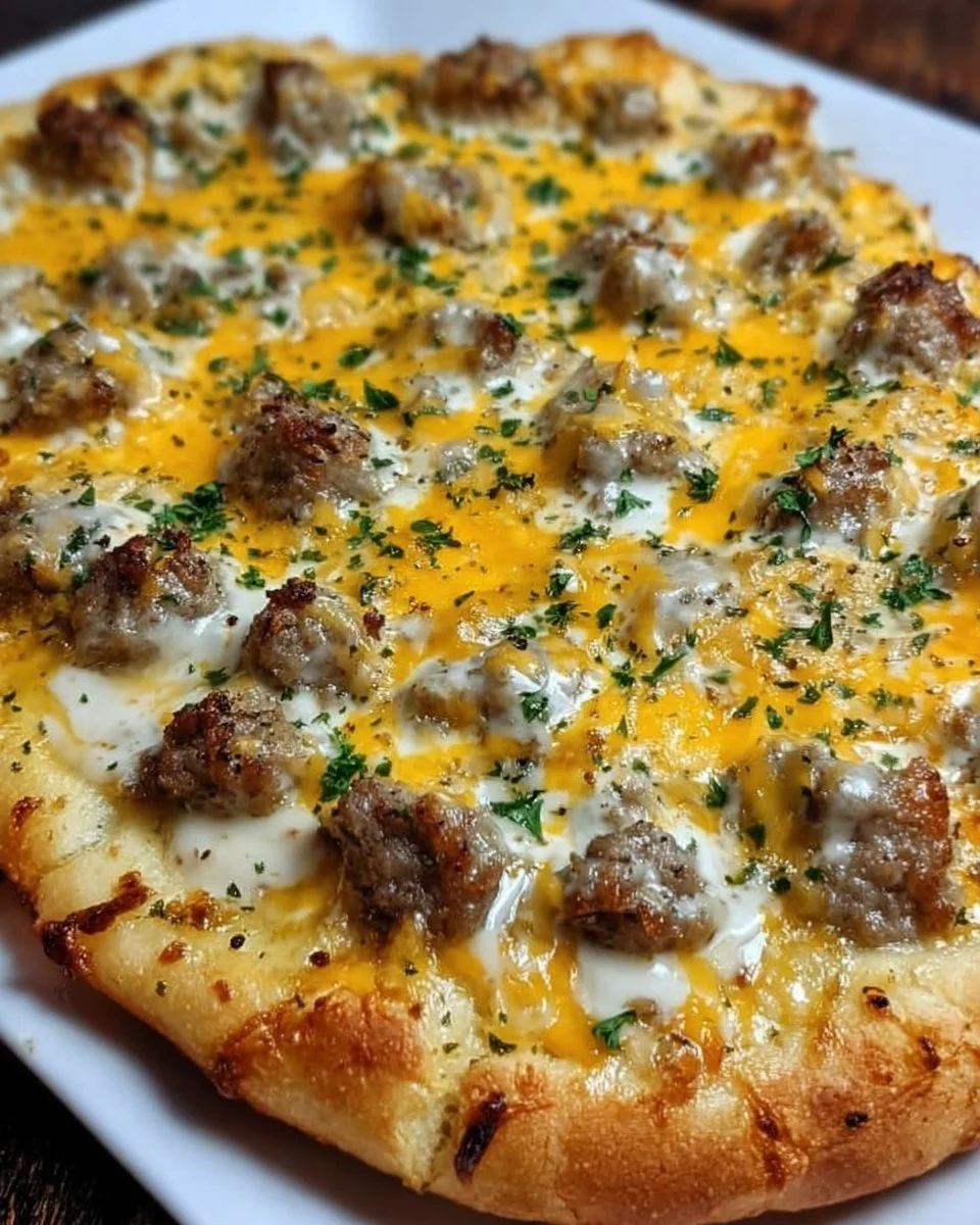 Sausage Gravy Breakfast Pizza