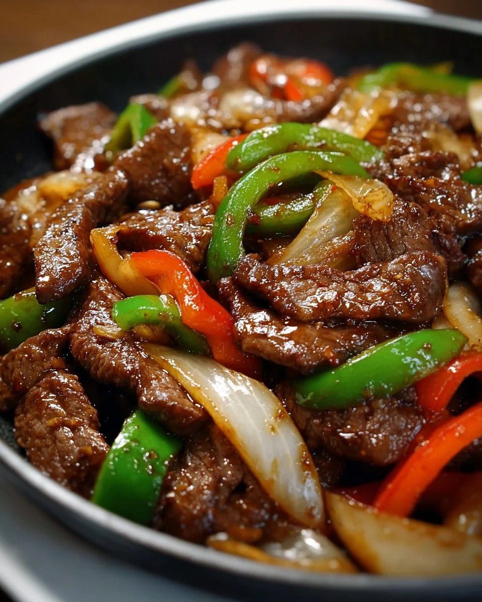 Sizzling Chinese Pepper Steak with Onions