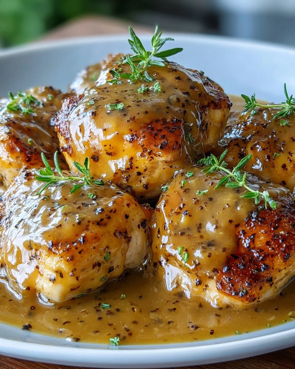 Slow Cooker Honey Mustard Chicken served with vegetables