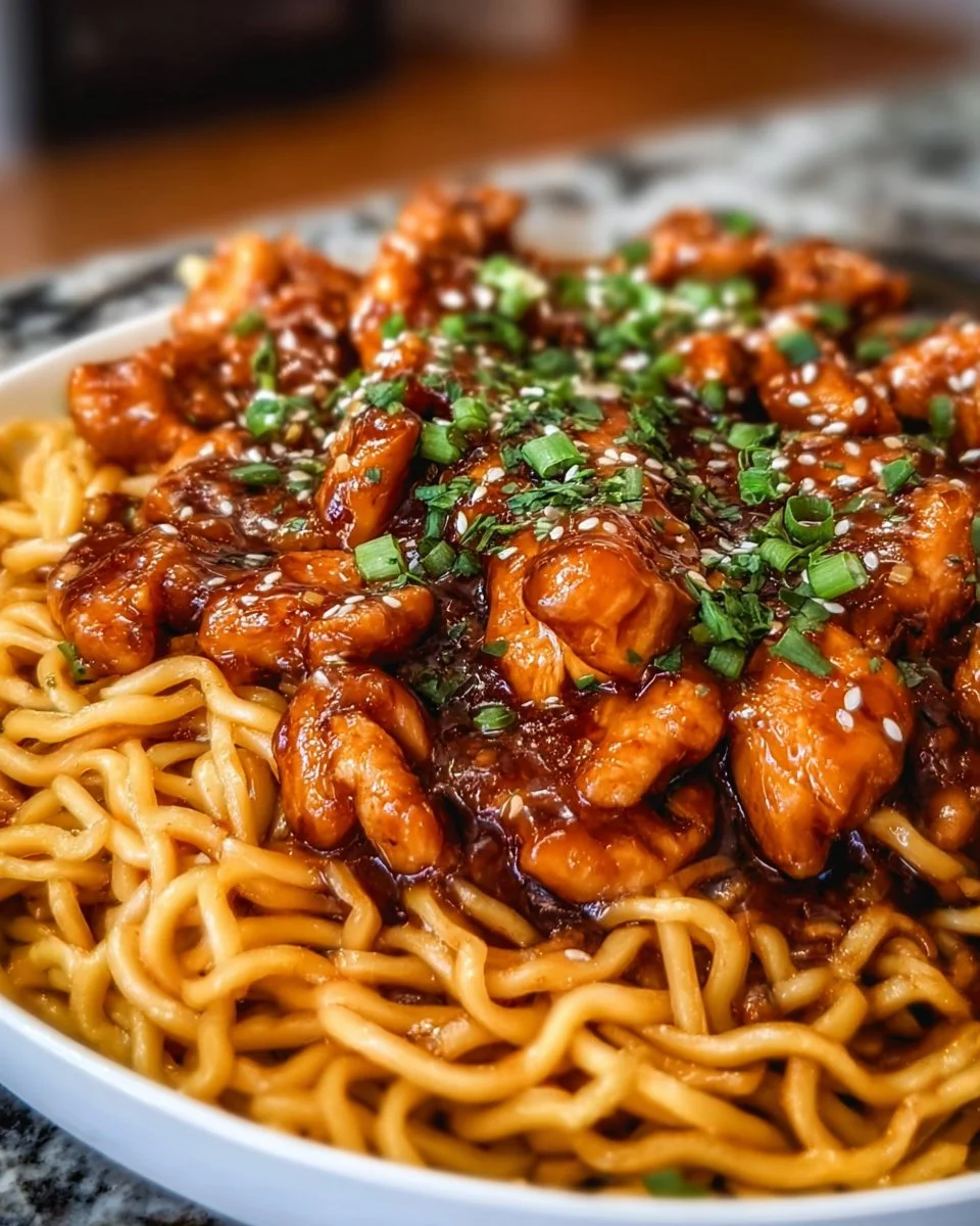 Sticky Garlic Chicken Noodles