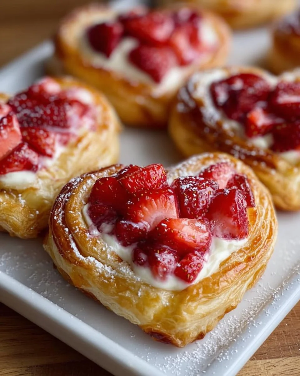 Strawberry Cream Cheese Heart Danishes