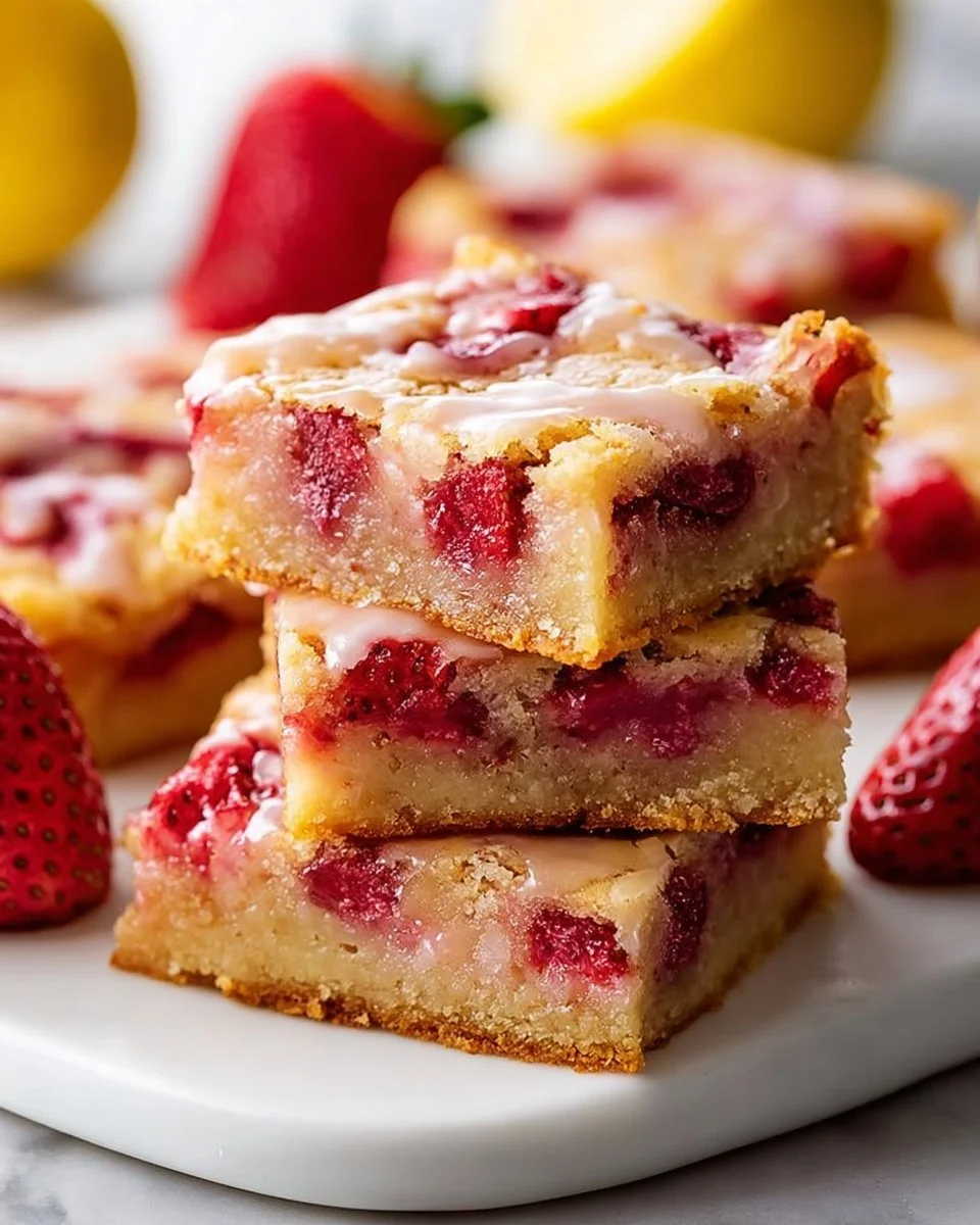 Strawberry Lemon Blondies