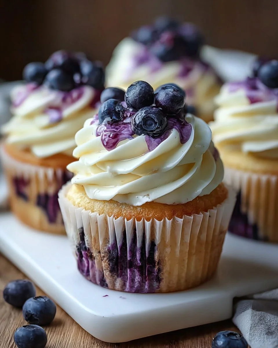White Chocolate Blueberry Cupcakes
