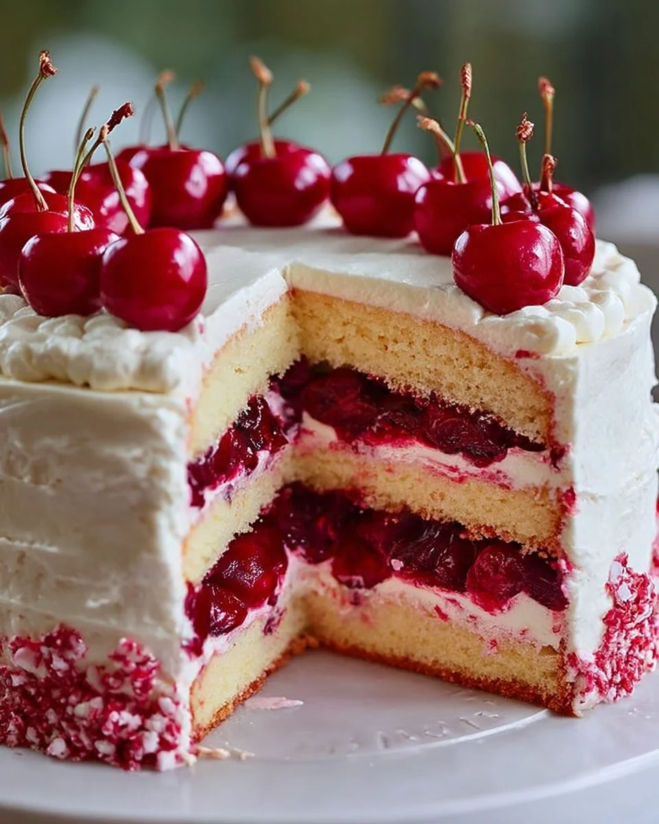 Cherry Layer Cake with Cherry Cream Cheese Frosting