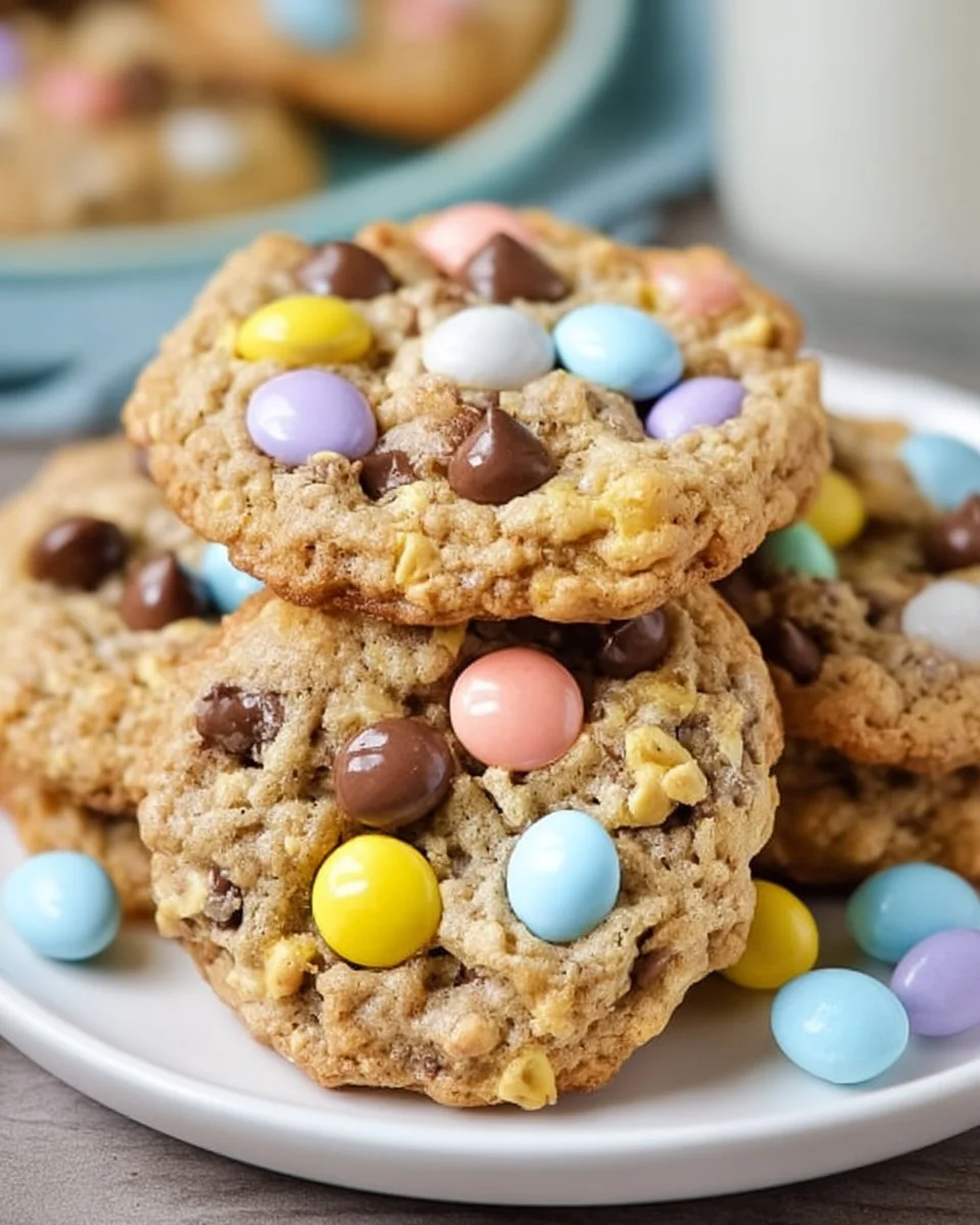Chewy Cadbury Egg Oatmeal Chocolate Chip Easter Cookies Delight