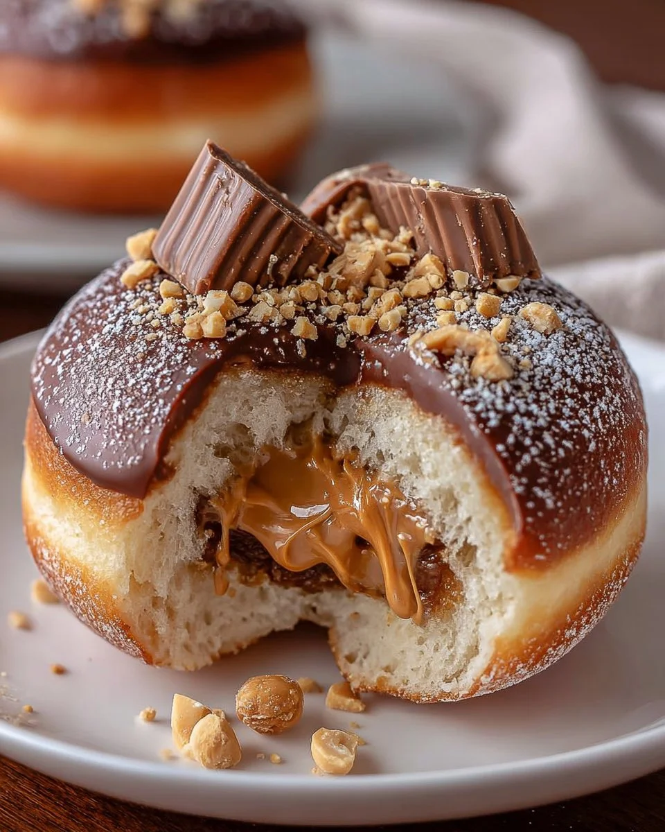 Chocolate Peanut Butter Cup Stuffed Donuts: Delight Today!