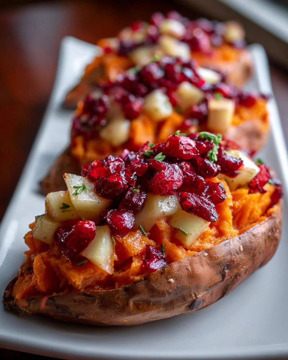 Cranberry Apple Twice-Baked Sweet Potatoes