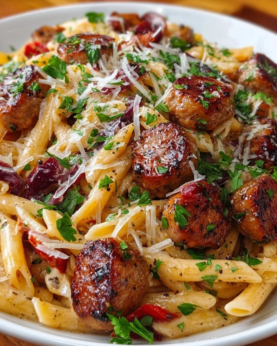 Creamy Red Wine Sausage Pasta