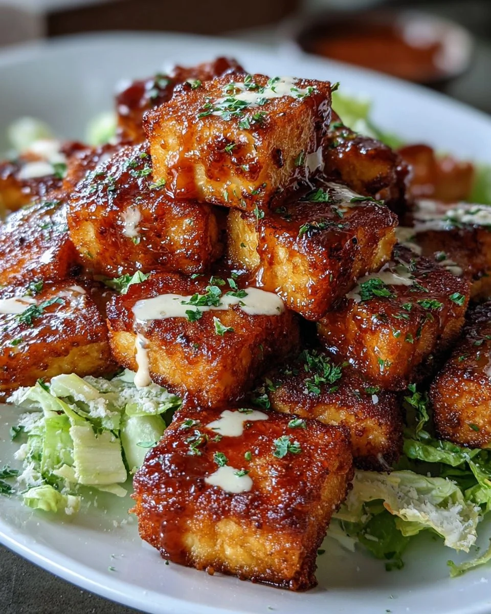 Crispy Buffalo Tofu Caesar
