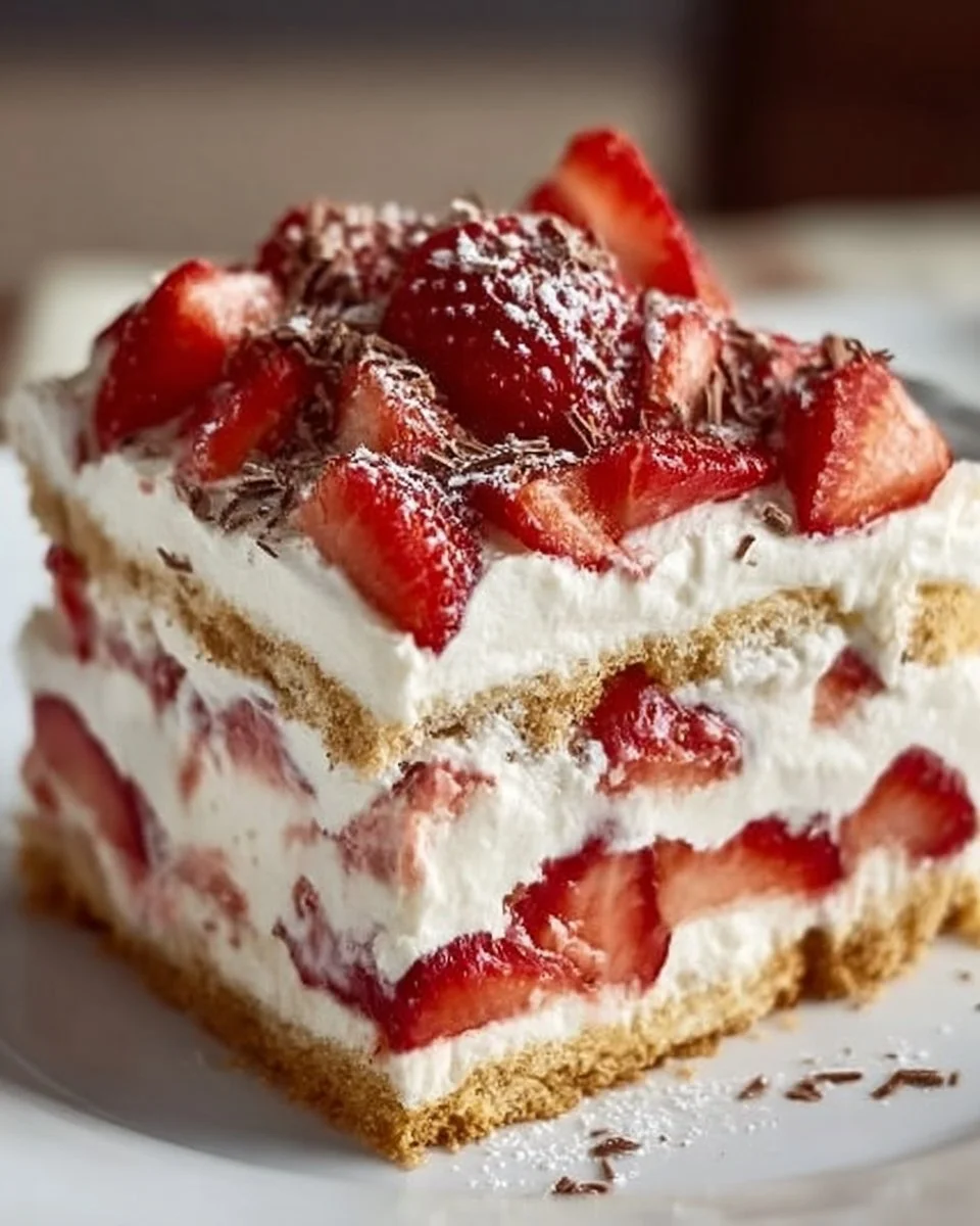 Deliciously Easy Strawberry Cream Cheese Icebox Cake