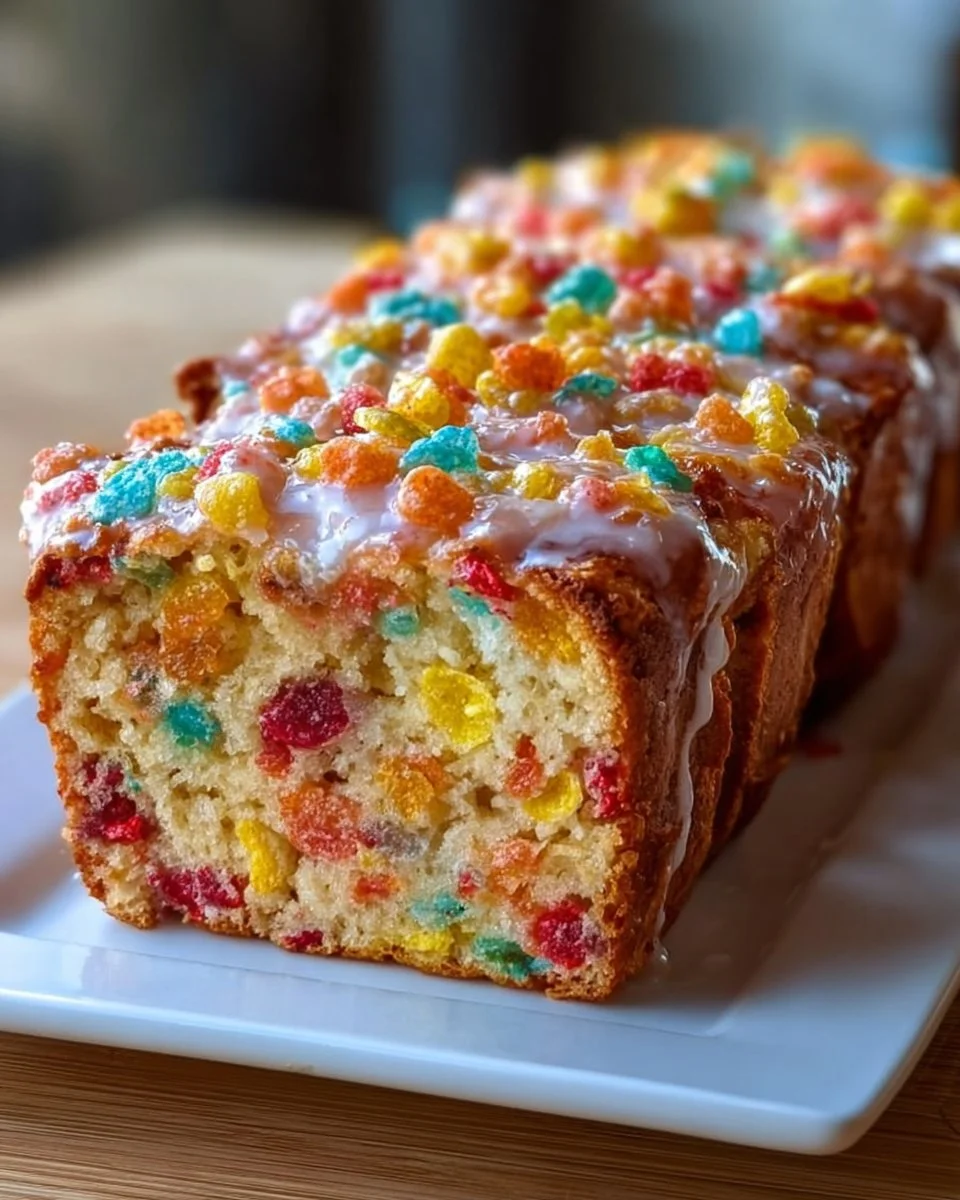 Fruity Pebbles Breakfast Bread