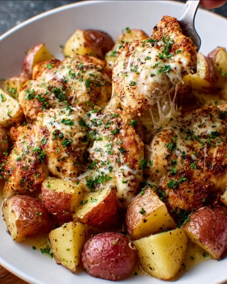 Garlic Parmesan Chicken and Potatoes (One-Pan Dinner) Recipe