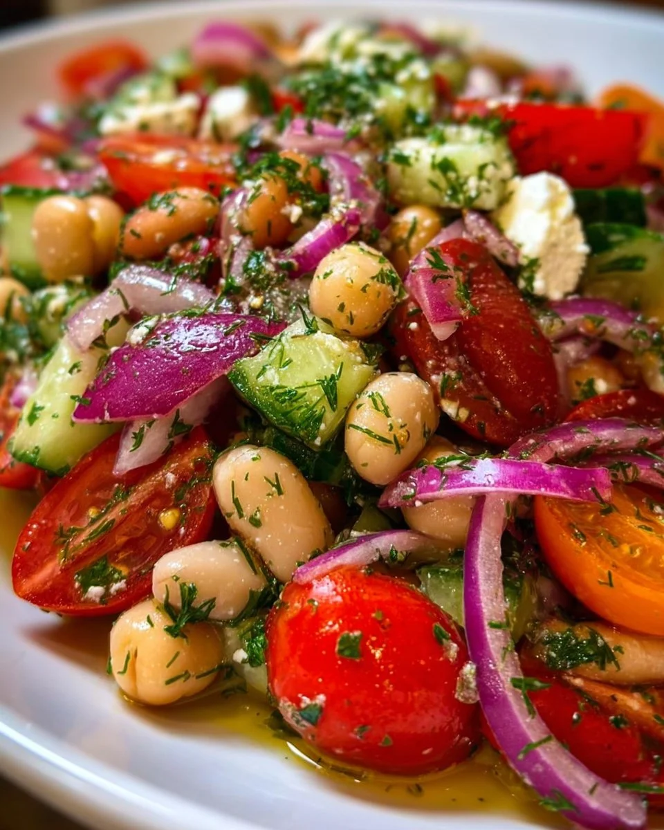 Greek Bean Salad with Marinated Beans