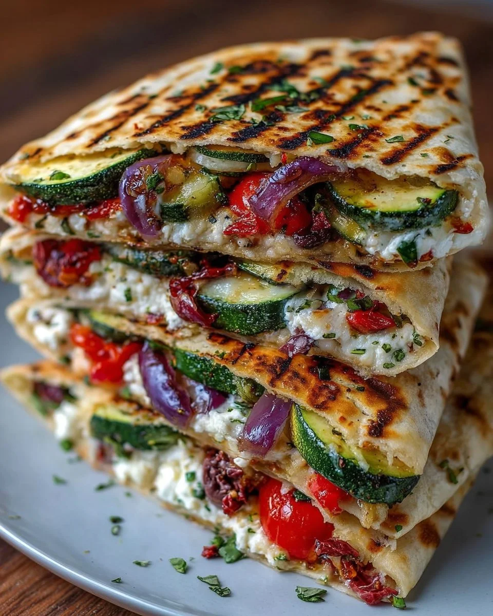 Grilled Mediterranean Veggie Quesadillas – Quick, Cheesy & Flavor-Packed!