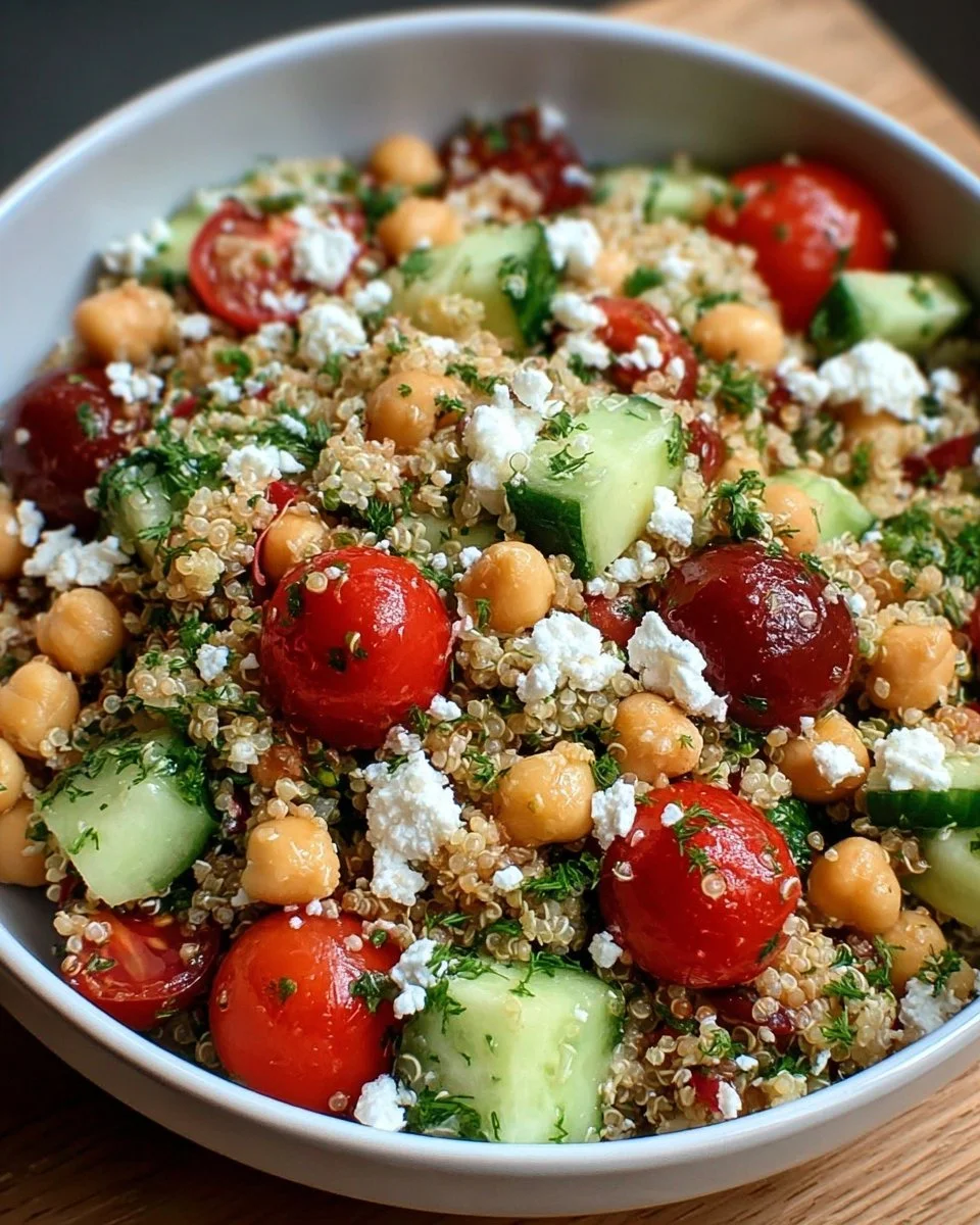 High Protein Quinoa Chickpea Salad