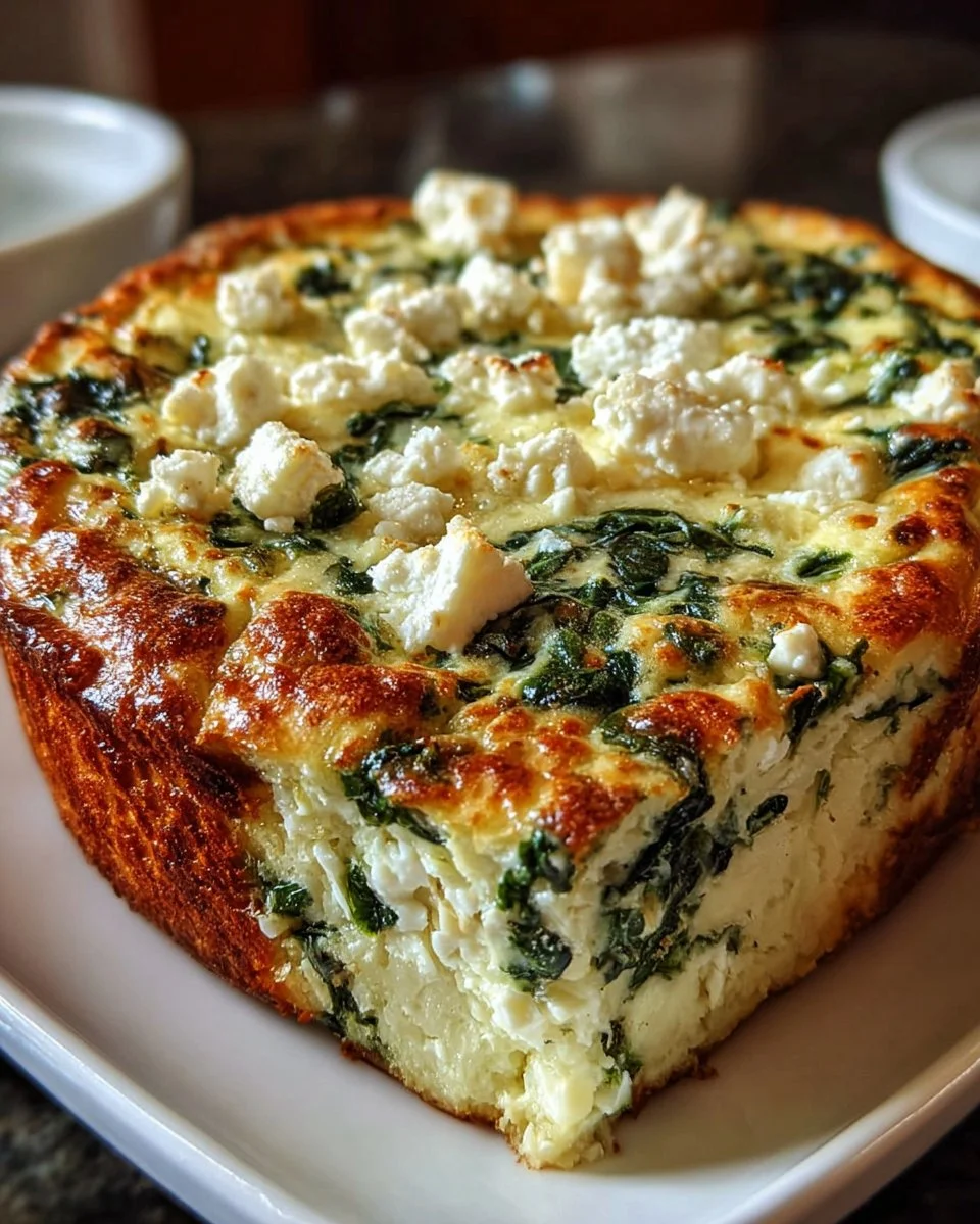 High protein spinach artichoke bake served in a dish.