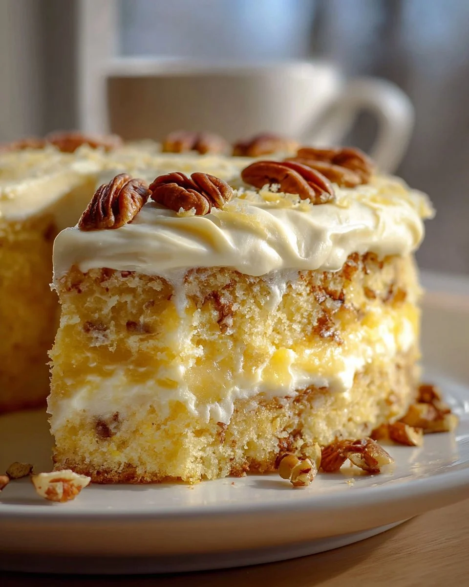 Indulge in Southern Creamy Pineapple Pecan Cake Bliss