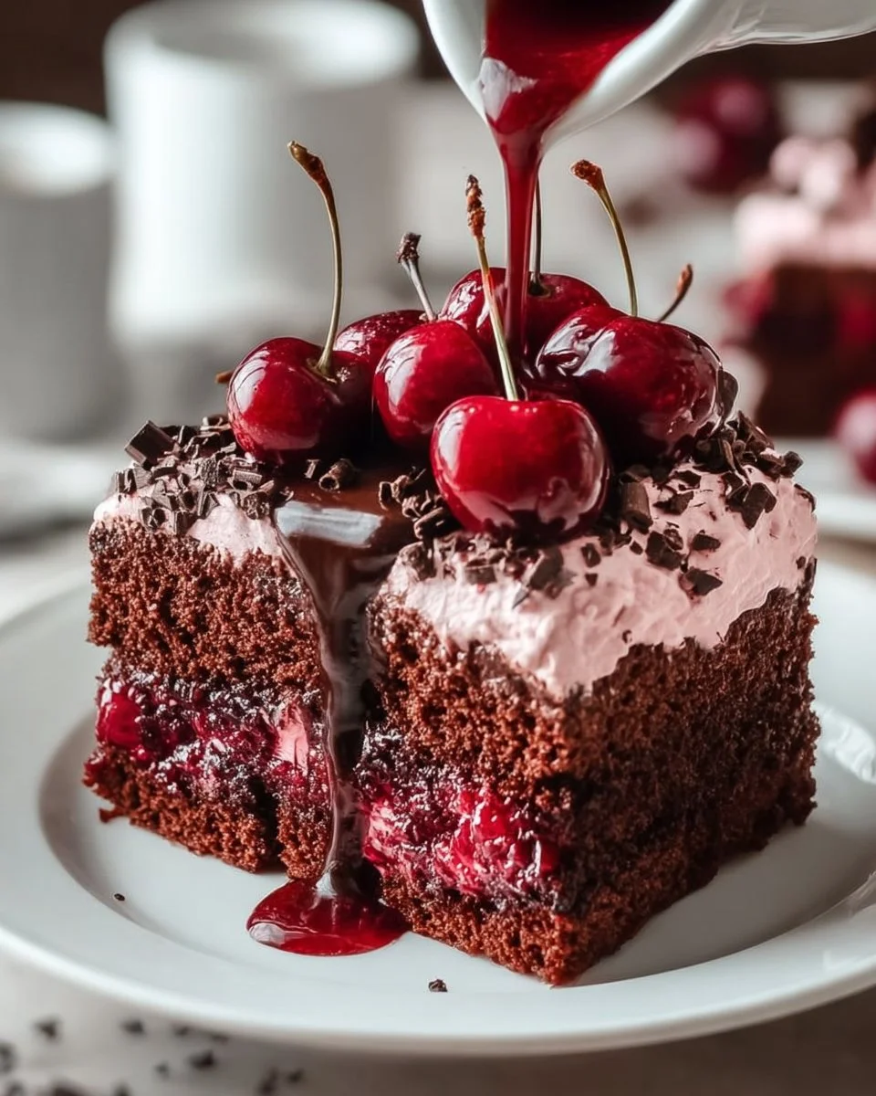 Indulgent Bubbly Bold Cherry Chocolate Cake for Celebration