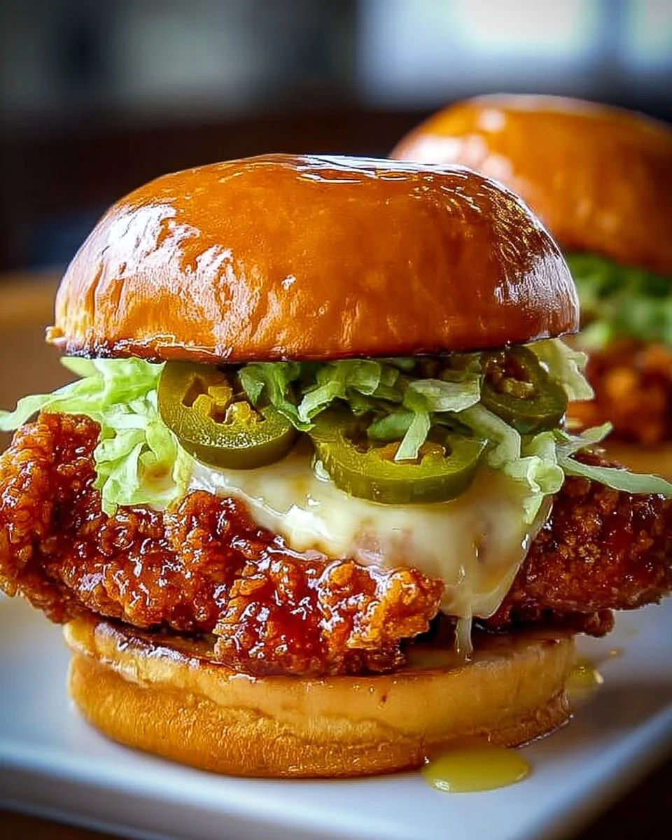 Irresistible Jalapeño Honey Drenched Crispy Fried Chicken Sandwich