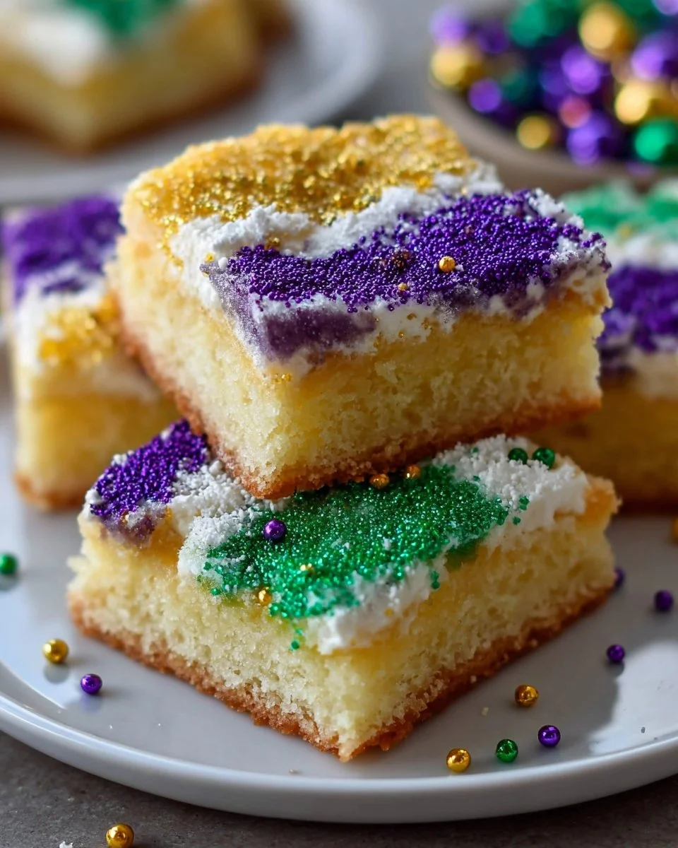 King Cake Sugar Cookie Bars
