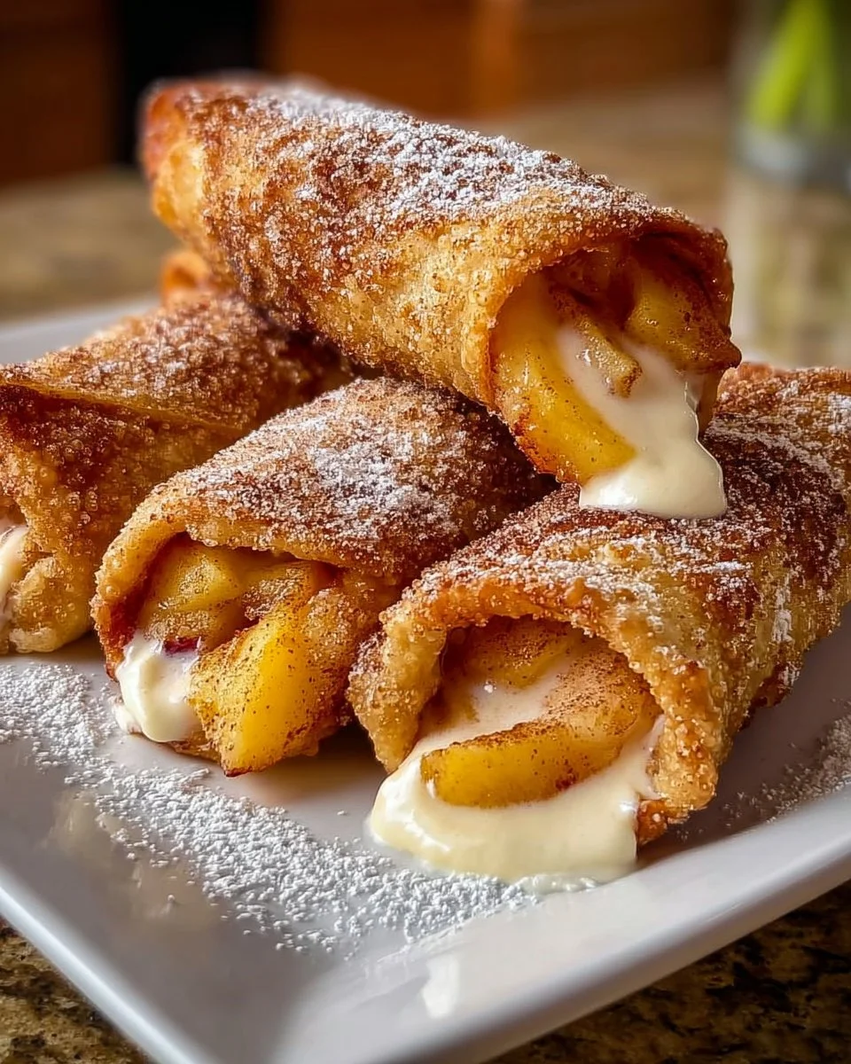 Peach Cobbler Egg Rolls Recipe