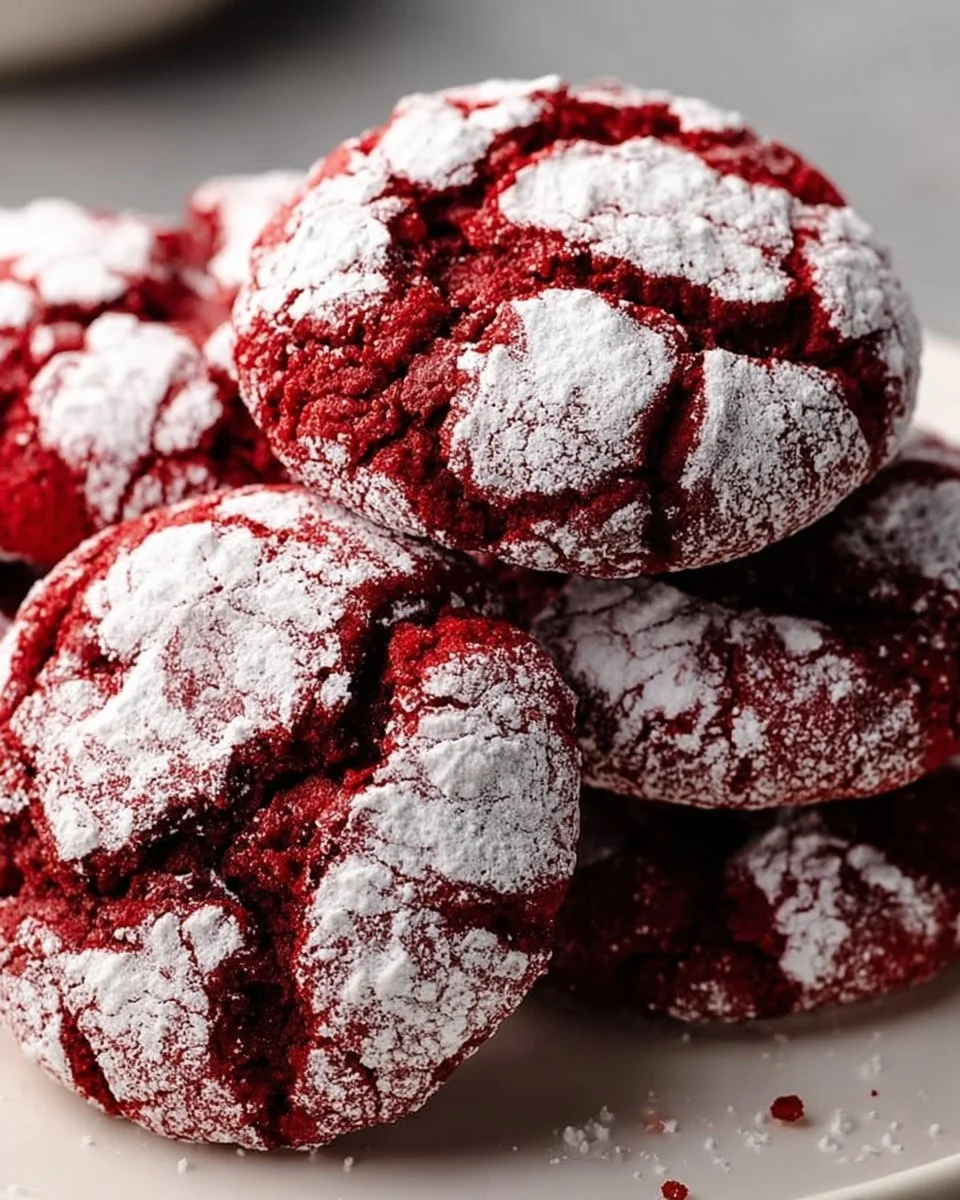 Red Velvet Crinkle Cookies