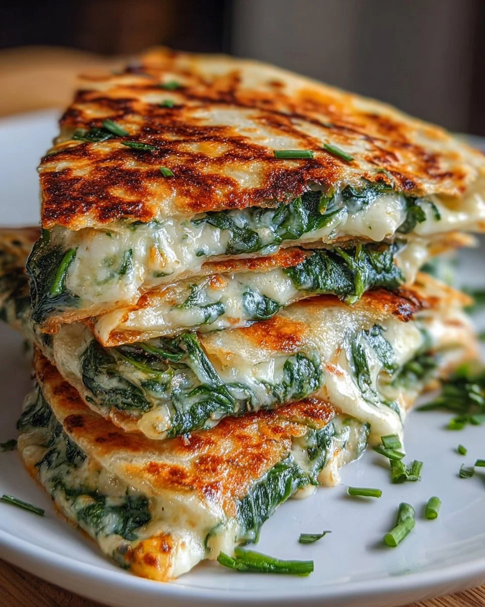 Shamrock Spinach Cheddar Quesadillas