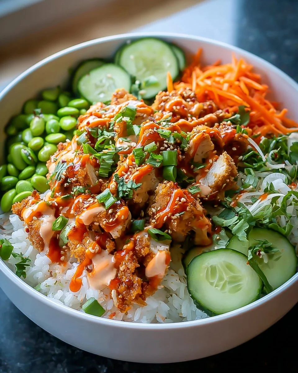 Spicy Bang Bang Chicken Rice Bowl – Quick, Easy & Flavorful!