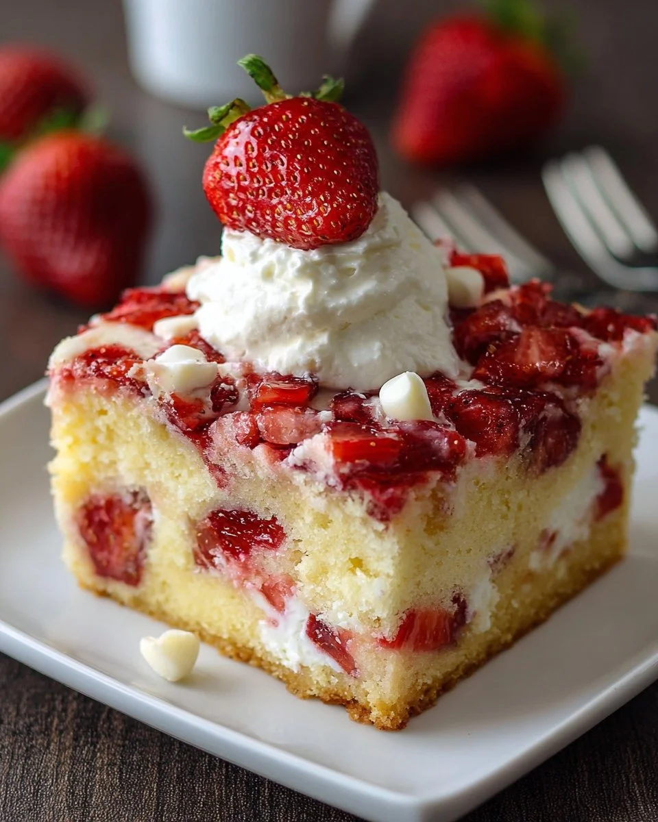 Strawberry Earthquake Cake