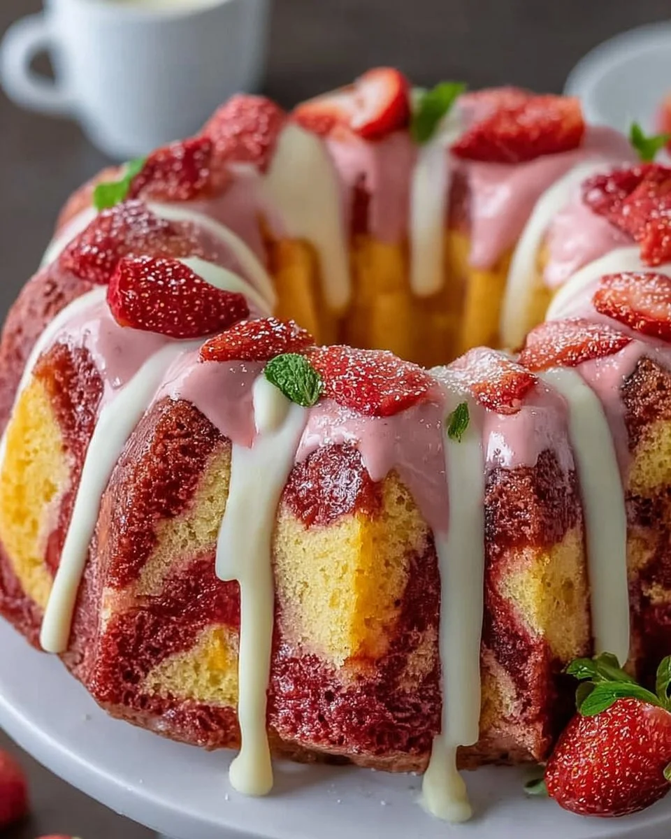 Strawberry Milkshake Pound Cake