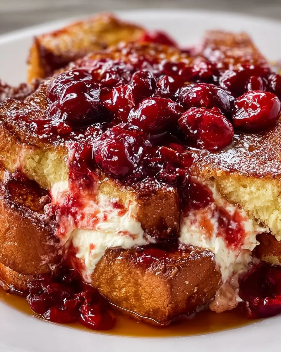 Baked Cherry Cheesecake French Toast