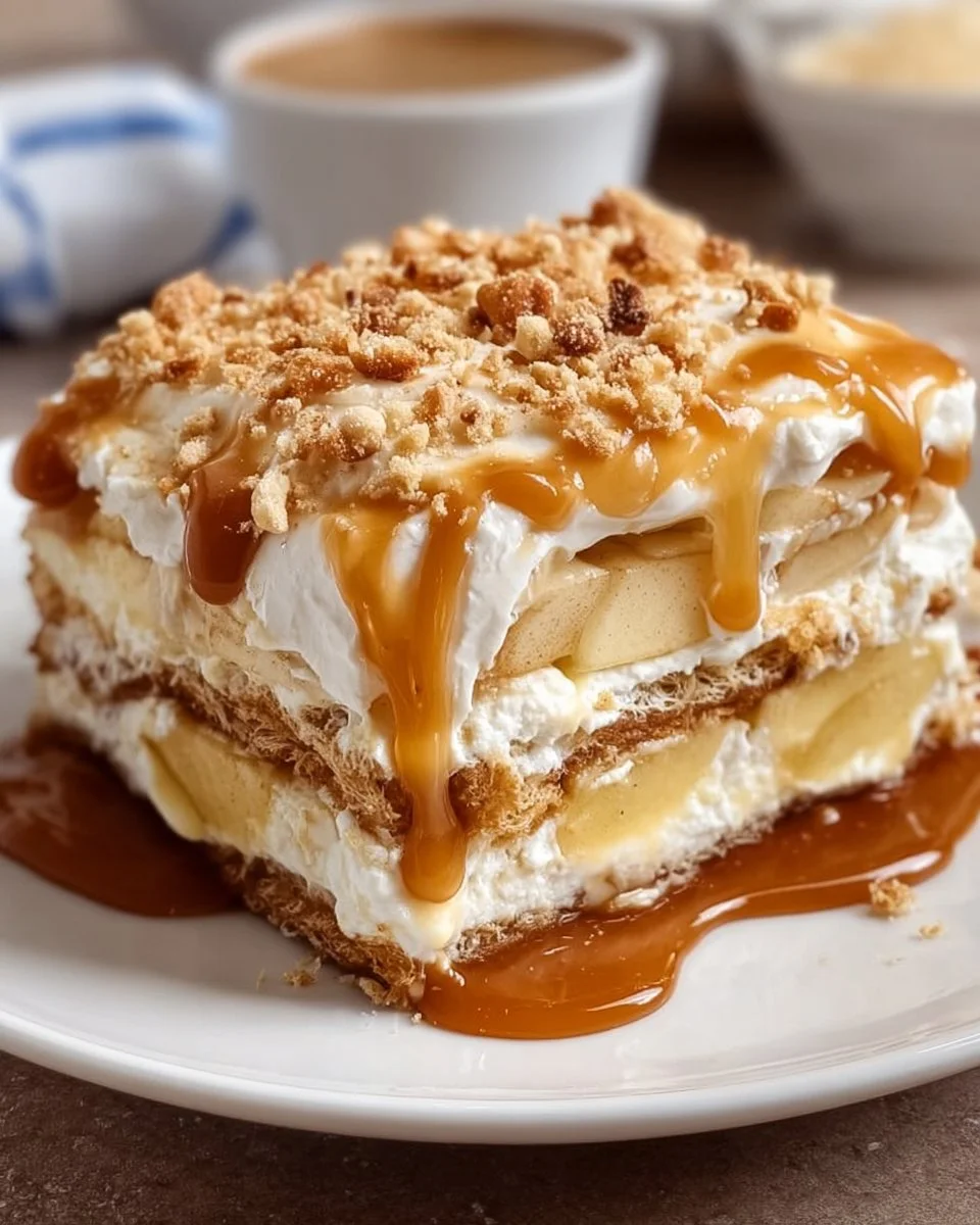 Caramel Apple Eclair Cake