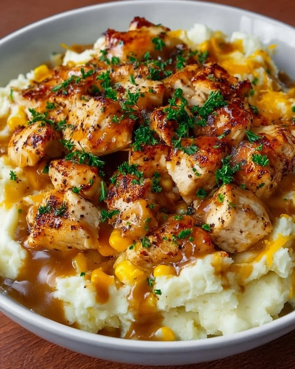 Chicken Mashed Potato Bowls