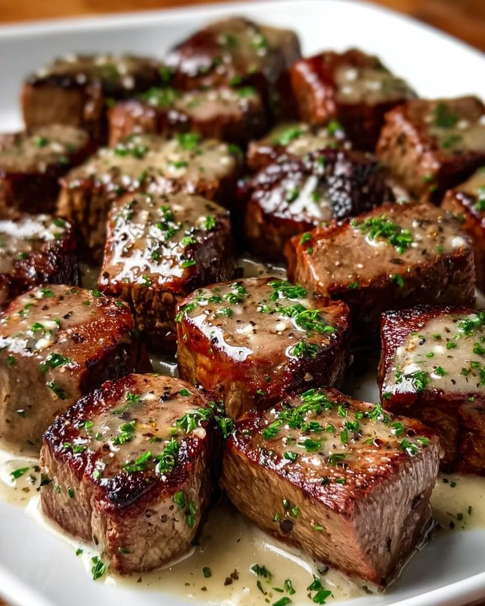 Creamy Garlic Steak Bites