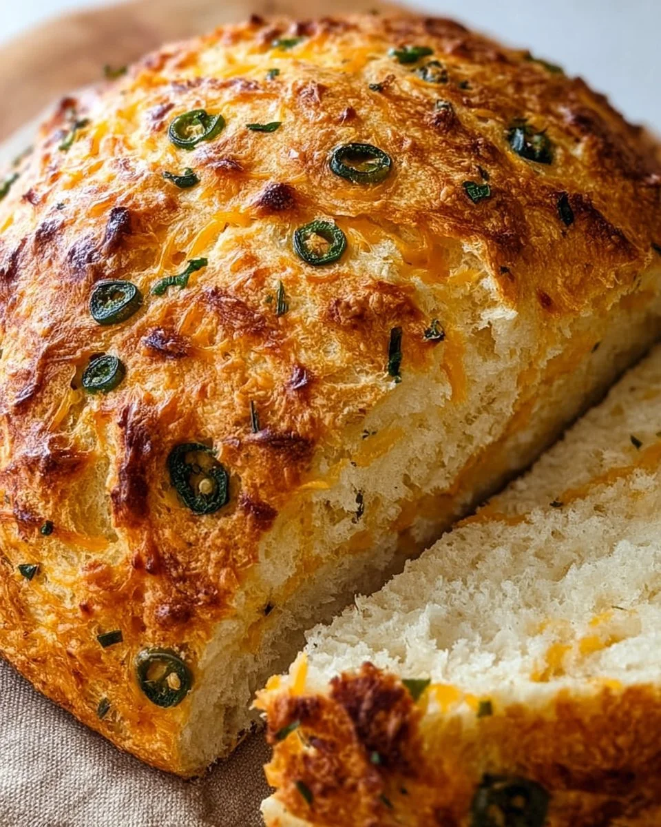 Delicious jalapeño cheddar bread loaves fresh out of the oven