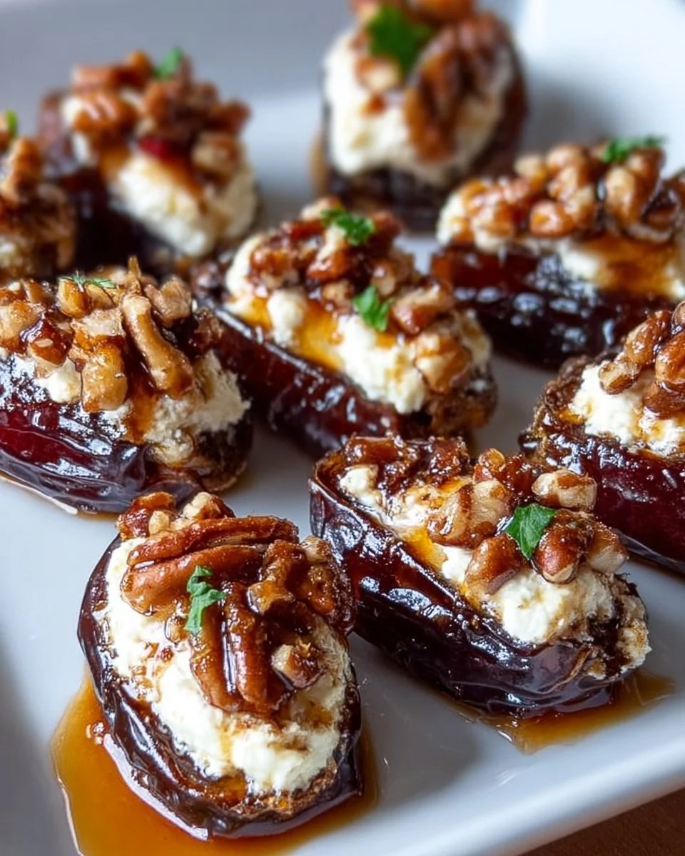 Mascarpone Stuffed Dates with Maple Drizzle