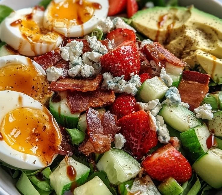 Spring Cobb Salad with Strawberries & Avocado