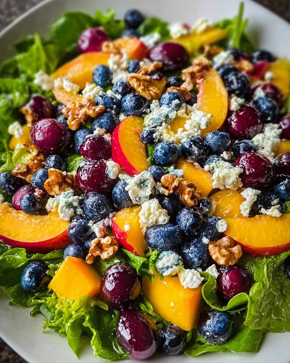 Blueberry Peach Feta Salad