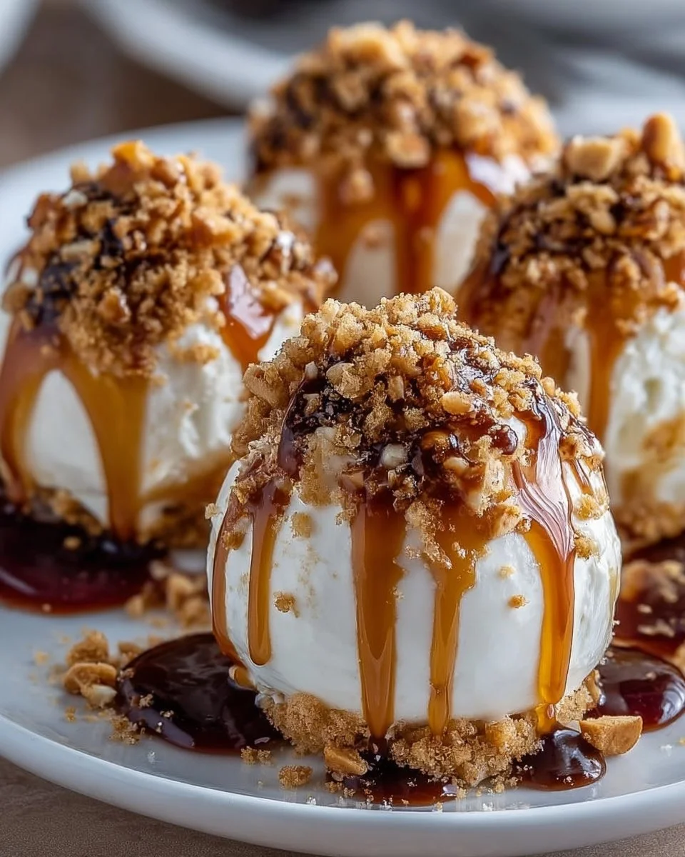 Caramel Crunch Cheesecake Bombs