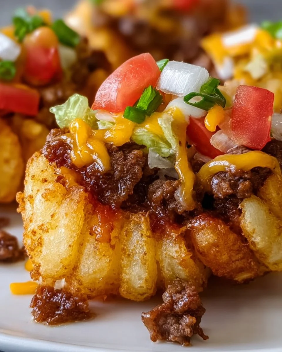 Cheeseburger Stuffed Tater Cones