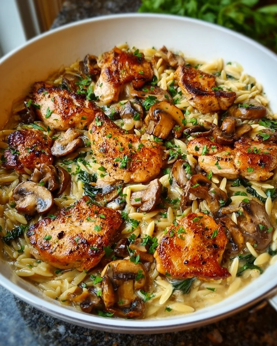 Chicken and Mushroom Orzo