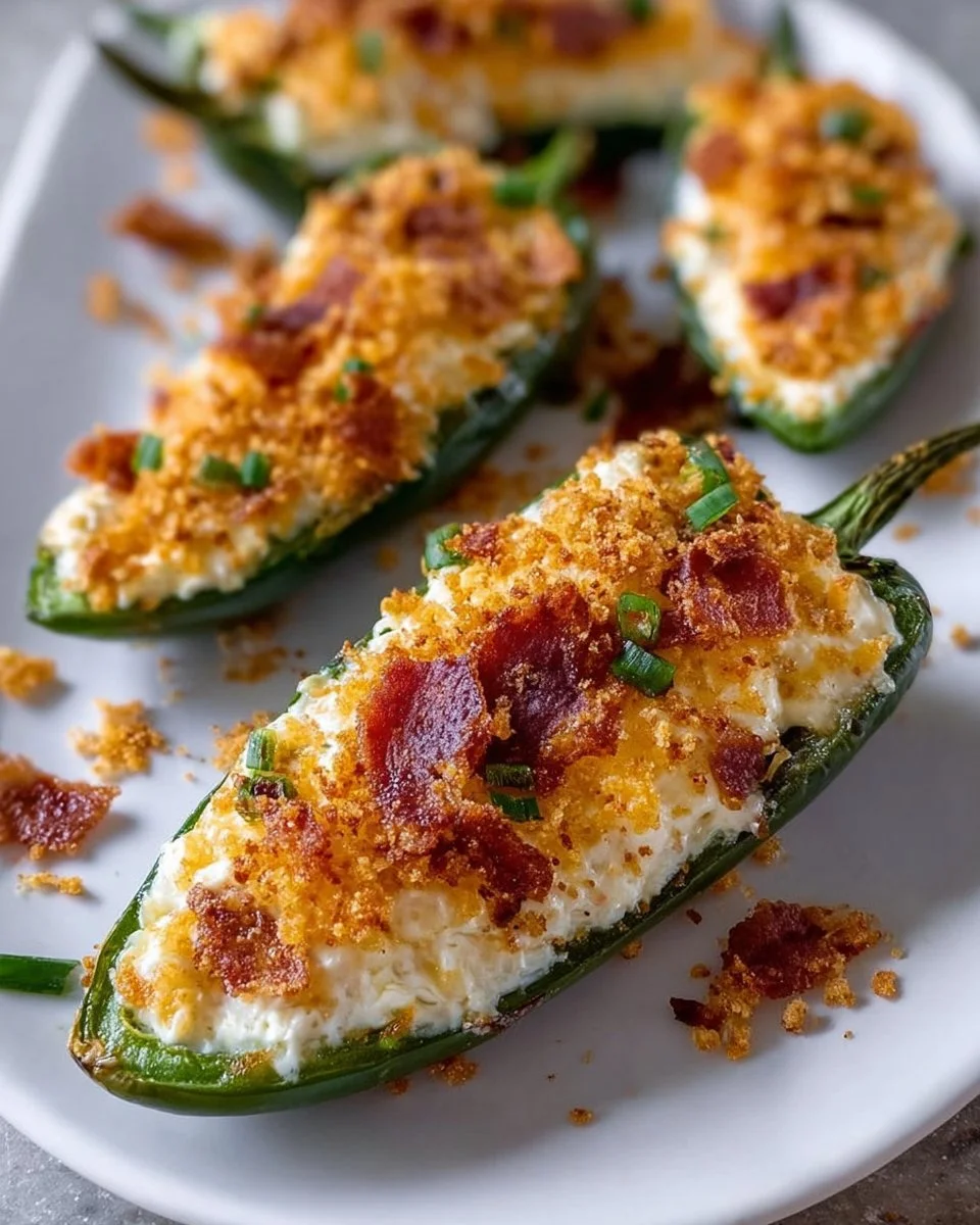 Plate of classic cream cheese jalapeño poppers ready to serve