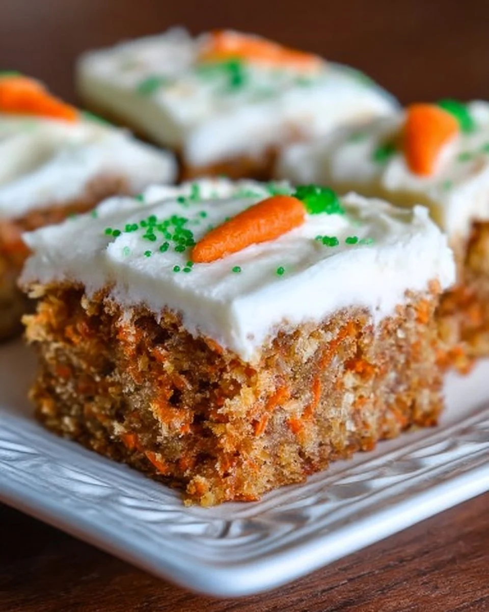Easy Carrot Cake Bars with Cream Cheese Frosting